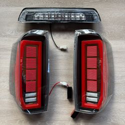 LED Tail Light + 3rd Third Brake Light Kit Fit for Toyota Tundra 2014-2018, Taillight Assembly High Mount Stop Light Replacement 3 Pcs, Clear Lens