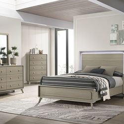 Brand New Rainer LED Queen Size Bedroom Set 