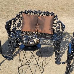 GORGEOUS VINTAGE CAST IRON OUTDOOR FURNITURE - VERY HEAVY!!