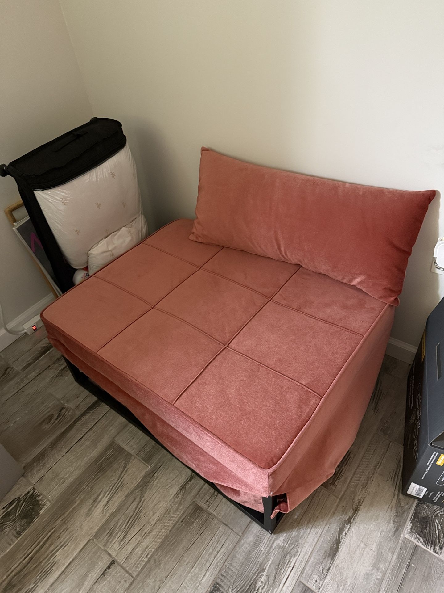 Sofa Bed, 4 in 1 Multi-Function Folding Ottoman Breathable Velvet Couch Bed with Adjustable Backrest Modern Convertible Chair for Living Room Apartmen