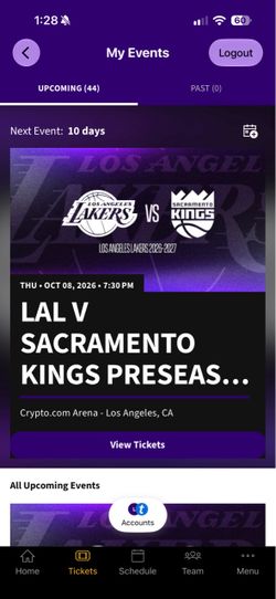 Lakers vs Kings preseason oct 6th