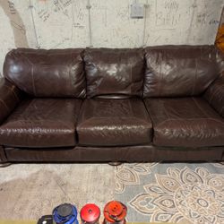 Nice Leather Sofa Hardly Used From Jordan’s 