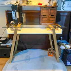 Modern Glass Top Home Office Desk