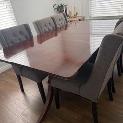 Large Wood Table With 6 Chairs 
