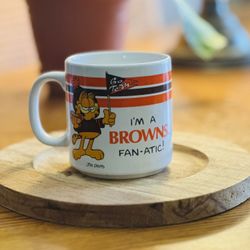 VTG Cleveland Browns Garfield NFL Coffee Mug Jim Davis Fanatic 1978 Enesco