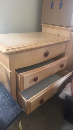 Light brown wood dresser