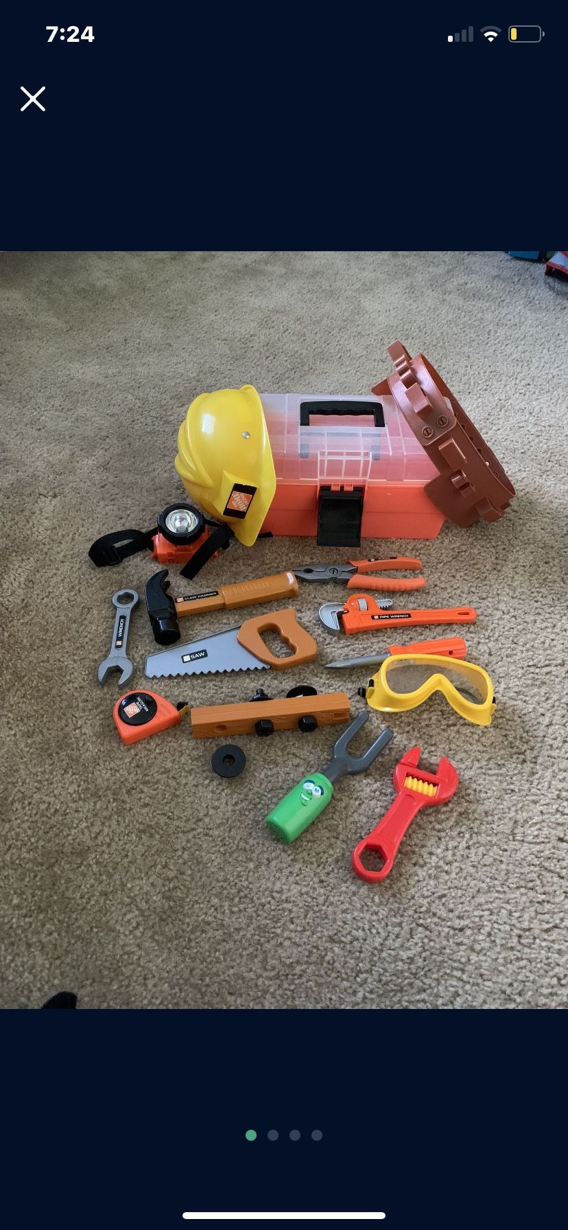 Kid Toolbox Plastic Tools Helmet Tool Belt The Home Depot