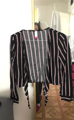 Black with stripes short cardigan