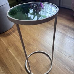 Beige Mirror Side Table