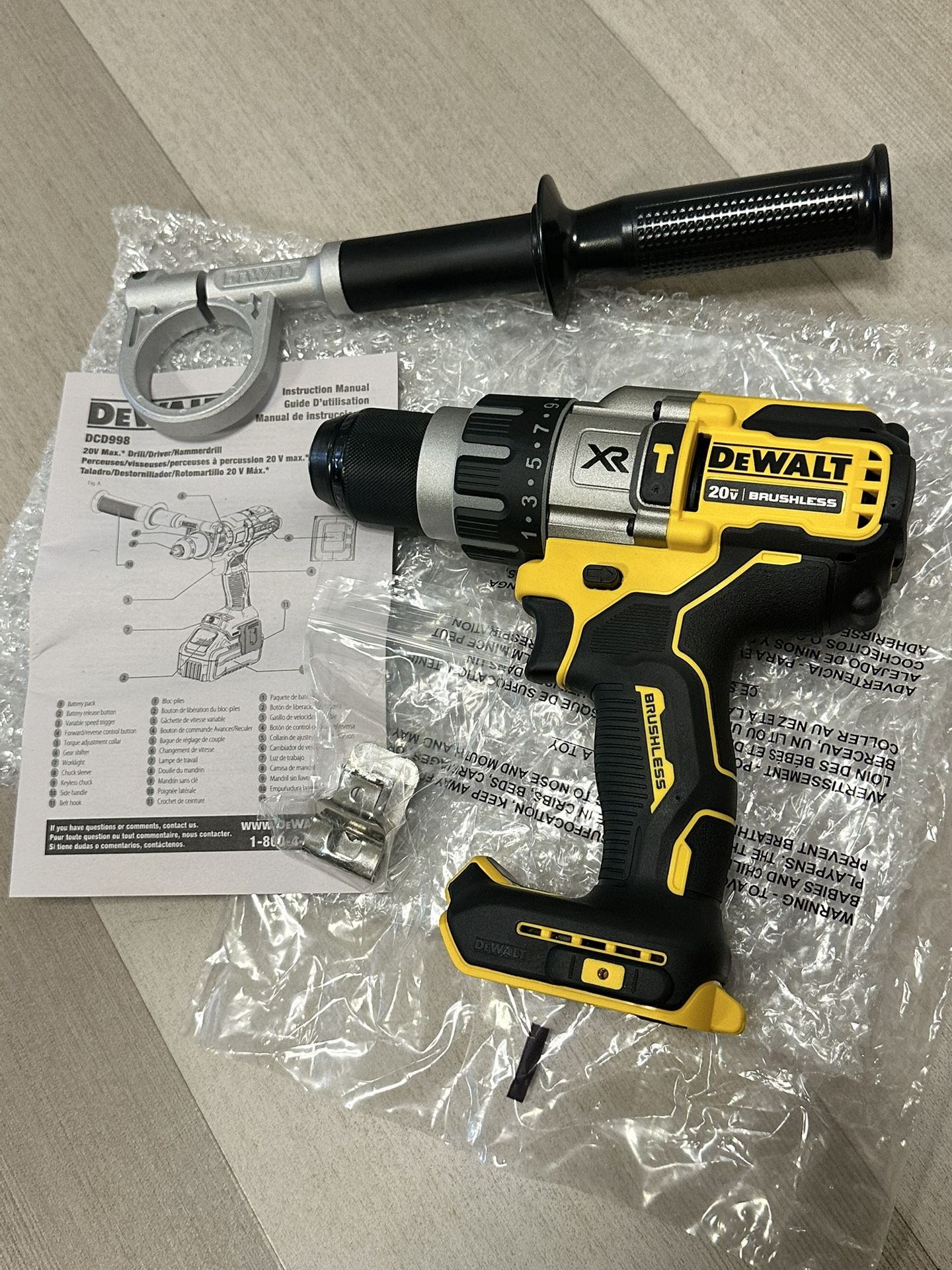 Dewalt 20V XR Brushless Hammer Drill 3 Speed