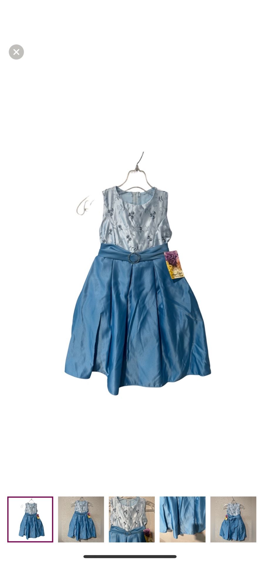 ANGEL CLUB Elegant light Blue formal Sleeveless embroidered Dress size 4