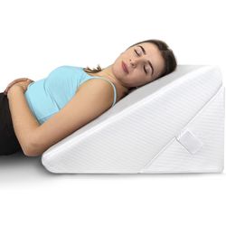 Bed Wedge Pillow - Memory Foam Top Adjustable 9&12 inch Folding Incline Cushion