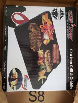 Reversible Cast iron grill and griddle brand new in the box 16x14
