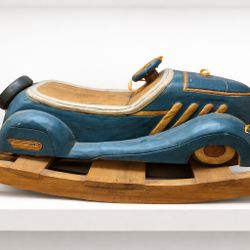 Vintage Wooden Hand Painted Children’s Rocking Car 