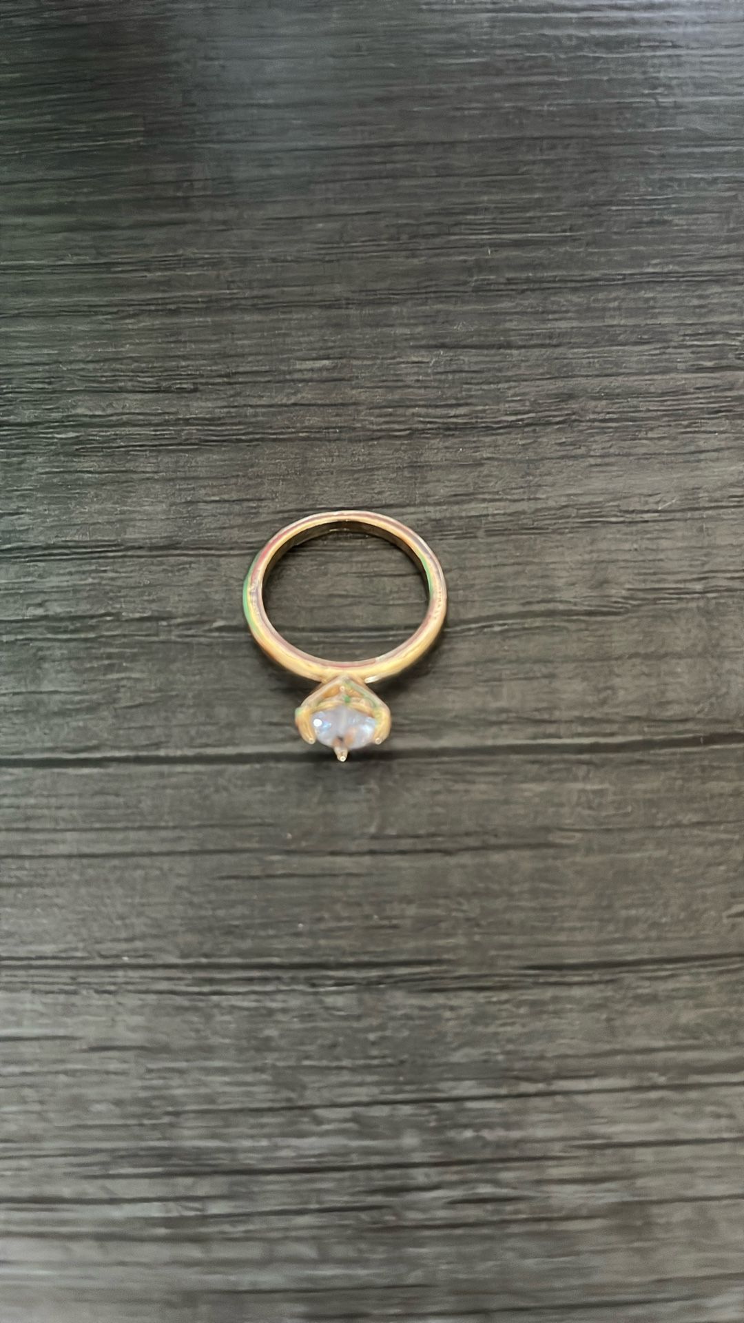 Heart Ring With Gold Finish Size Seven