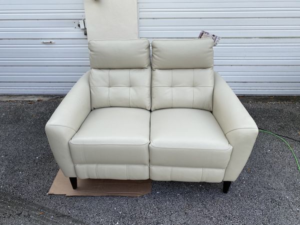  Timmons Leather Power Reclining Sofa With Headrest 