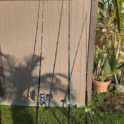  Shimano & Avet reels With Fishing Rods 