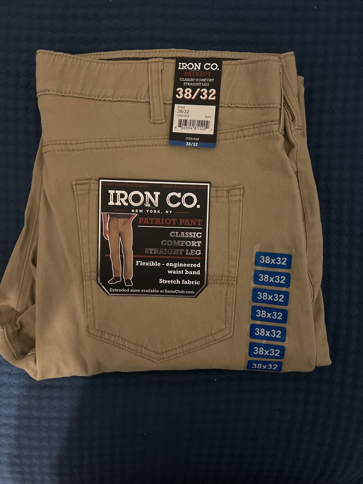 Iron Co. Men's Classic Stretch Comfort Patriot Pants, Straight Leg