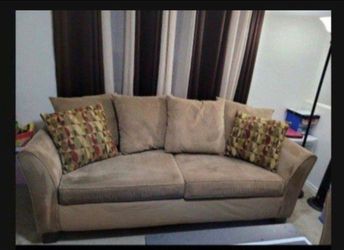 Beige Microfiber Two-Seat Sofa