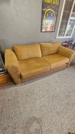 Corduroy couch orange