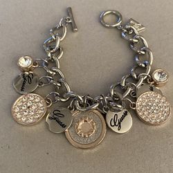 Gorgeous Guess Silver & Gold Silver Chain Bracelet
