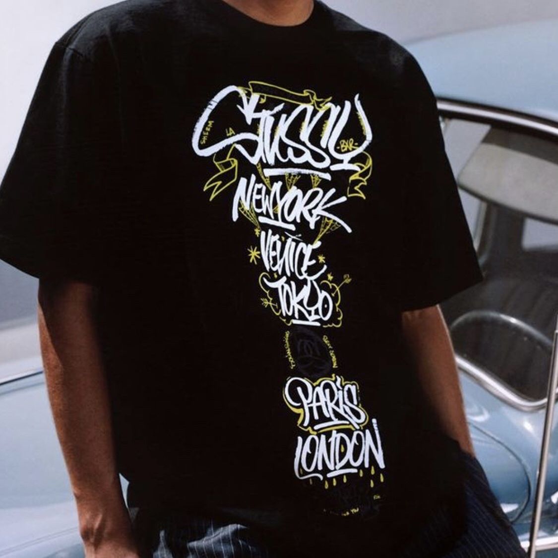 STÜSSY & BORN X RAISED HANDSTYLES TEE - Stüssy