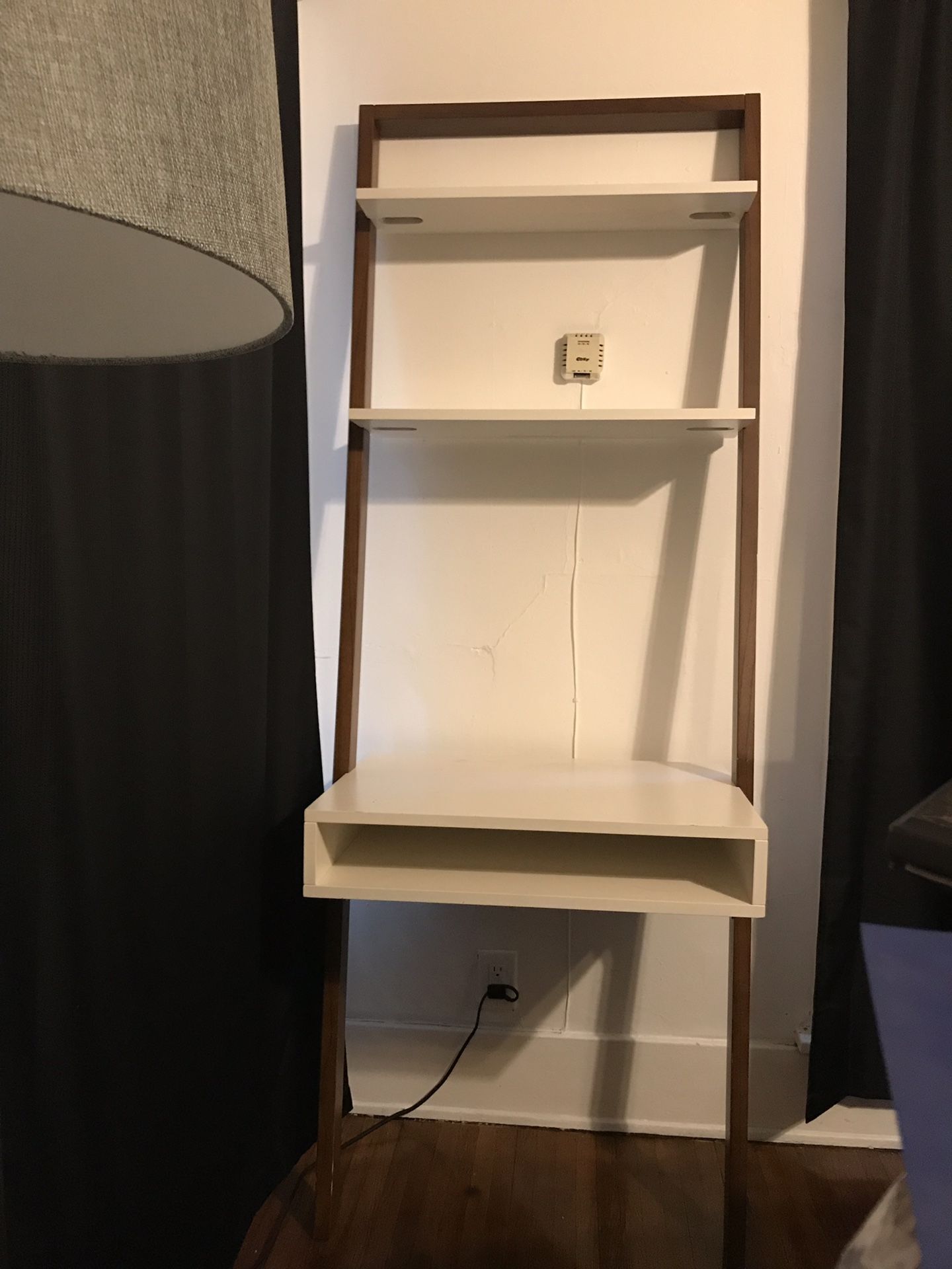 West Elm ladder shelf desk