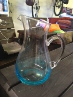 Blue Glass Pitcher