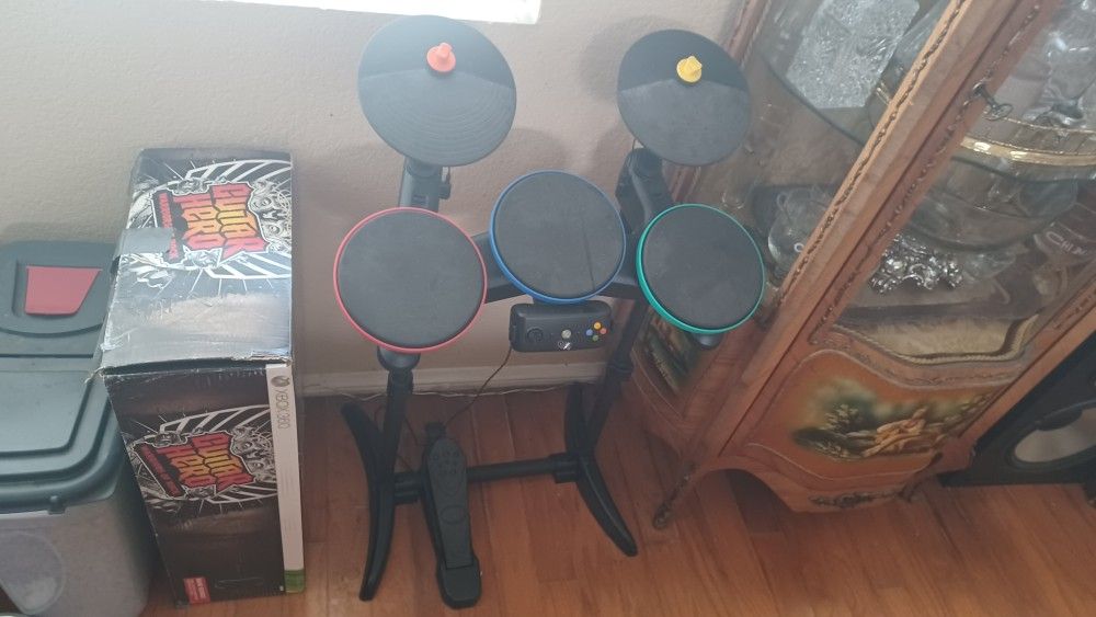 Guitar Hero Drums Two Guitars Xbox 360