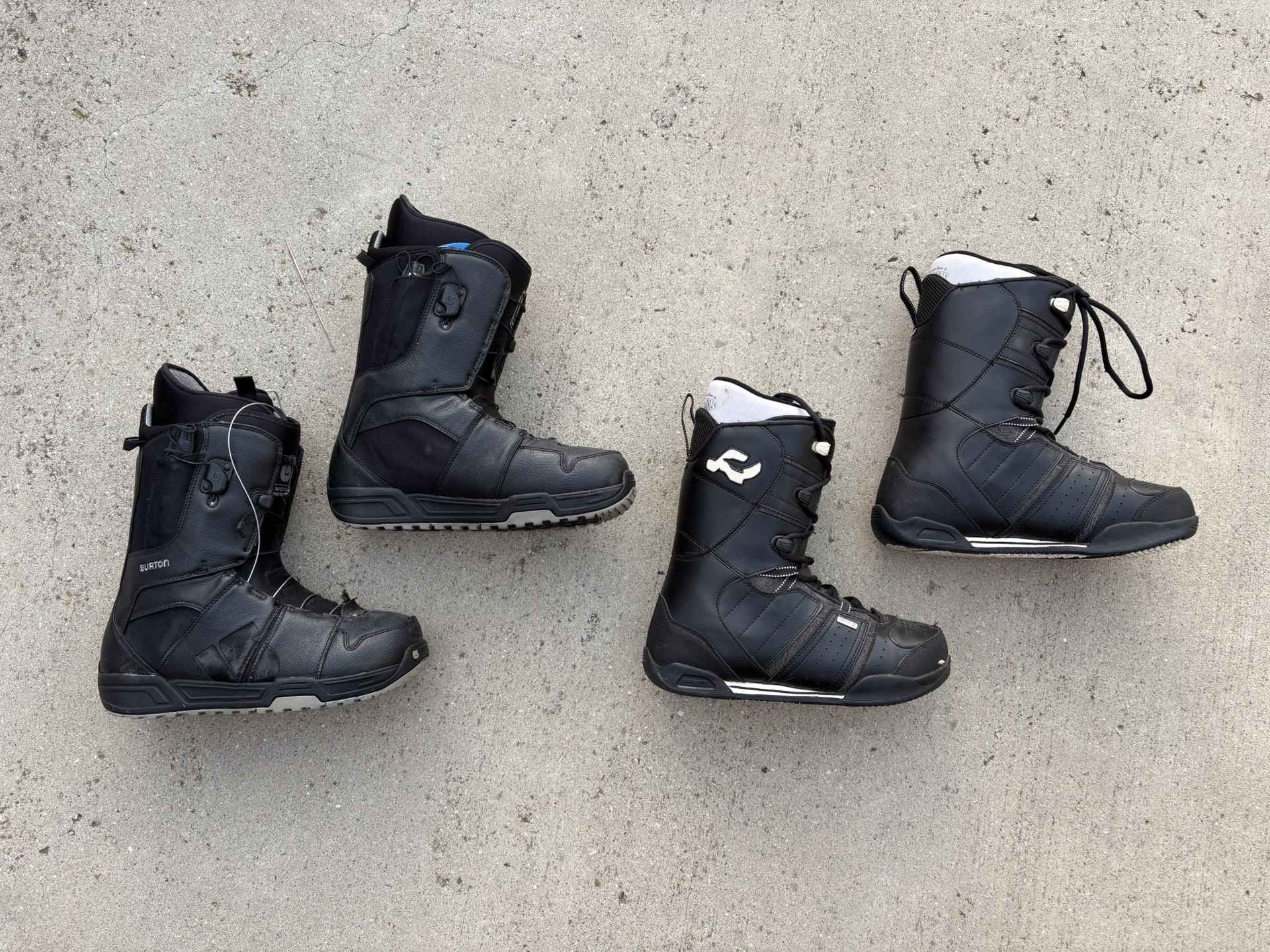 Burton and Ride Snowboard Boots Mens Size 10