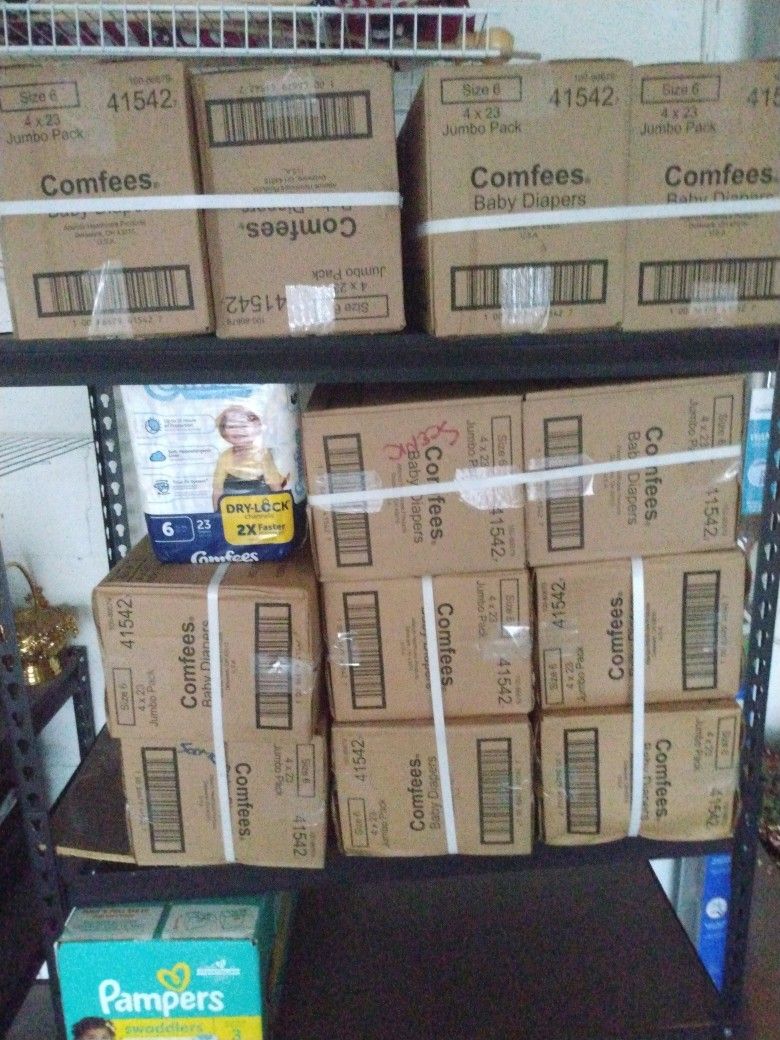 Comfees Diapers Size 6 (35+) Pounds - About 1100 Diapers