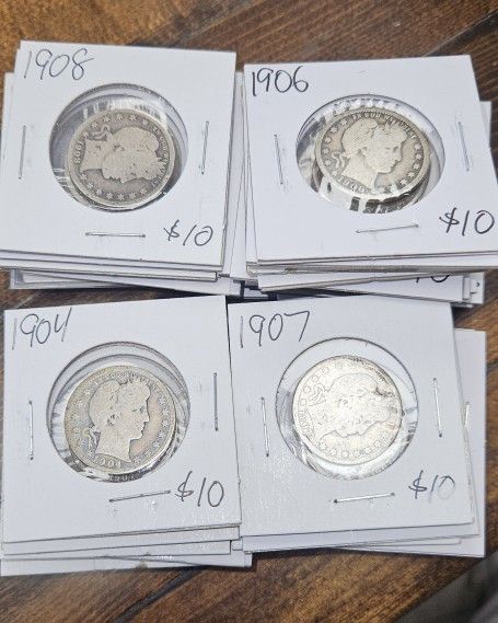 Silver Barber Quarters $10 Each!! 