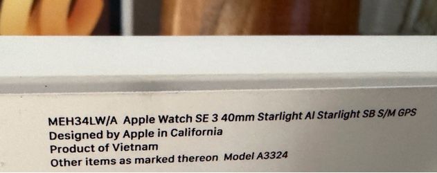 Apple Watch SE 3 40mm starlight with GPS