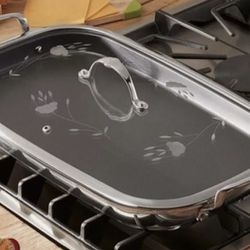 Princess House Double Burner Griddle, Nonstick & Stainless Steel with Lid 