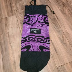 Ancient Circles Draw String Yoga Mat Bag Purple Tie Dye Shoulder Strap