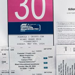 ****THREE FORMULA 1 RACE DAY (SUNDAY)TICKETS!!!  *PARKING PASS INCLUDED