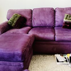 Rich Purple Sofa With Chaise