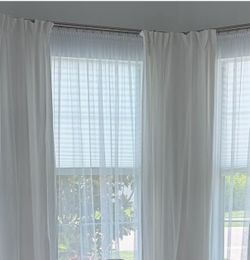 IKEA off-white 100% cotton curtains 110L x 57W