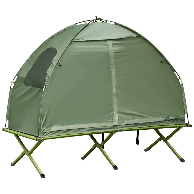 Camping Tent Cot, Single Person Folding Cot Combo, Off-Ground Tent, Covered Outdoor Bed with Carry Bag for Hiking, Camping