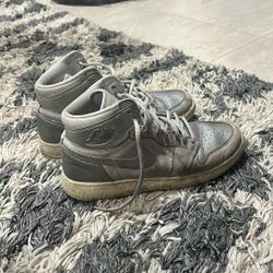 Nike Air Jordan’s High Tops, Silver 7Y