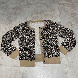 H&M girls Leopard cardigan US 4-6 Year Old Sweater Long Sleeve