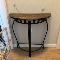 Wooden Half Circle Table