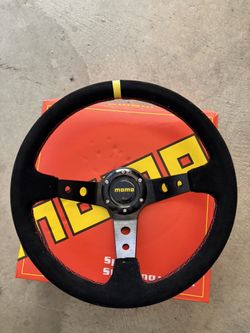 MOMO Style Alcantara Suede JDM 330mm Universal Steering Wheel