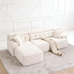 Convertible Chenille L Shape Cloud Sofa 