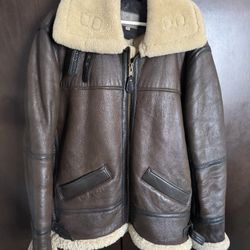 B3 Bomber Leather Shearling Jacket