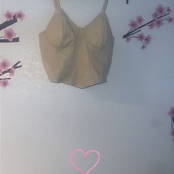 Faux Leather Beige Top