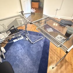 Plexiglass L Desk 51L (2) X 20w X 29H