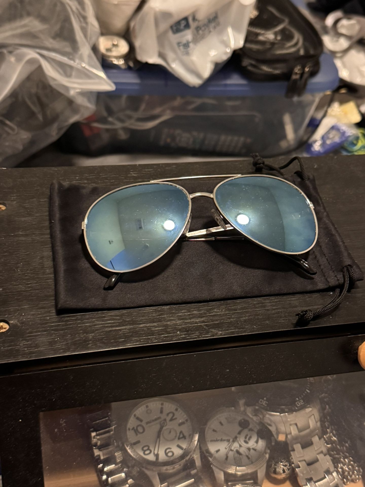 Blue Aviator Sunglasses