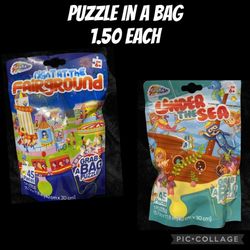 Puzzles In A Bag NEW 1.50 Each