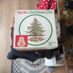 Spode Christmas Tree Triple Tier Tray 